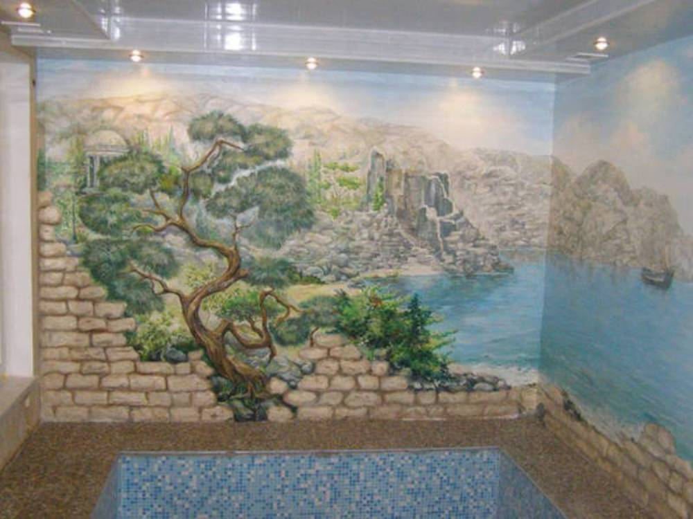 Барельєф (розпис) морський пейзаж 1 із 4
